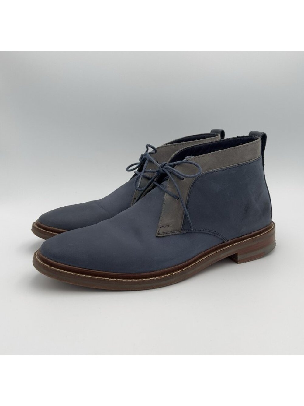 Cole Haan Colton Nubuck Boots Men’s Size 7.5 Leather Blue Lace Up Shoes C20676